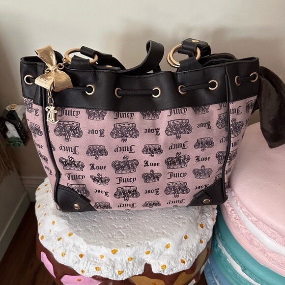 Juicy Couture Vintage Couture Tote Pink & Brown - Picture 2 of 3